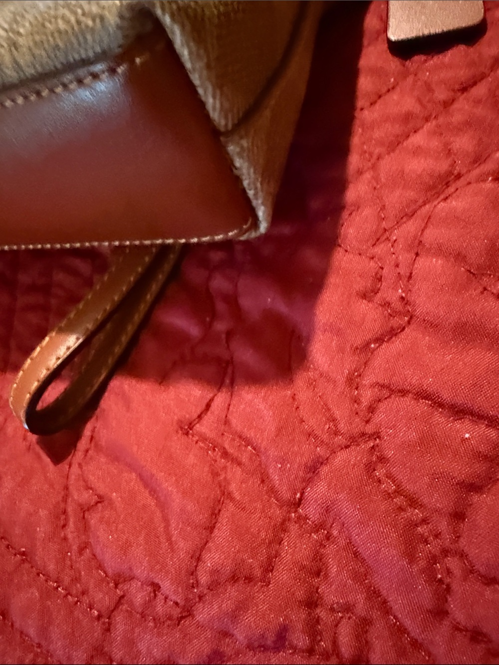 Coach Brown Leather & Signature Canvas Wristlet Clutch - Picture 4 of 15